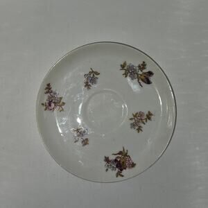 Vintage J.P. Limoges France 5" Saucers Set of 4 Floral Gold Trim Porcelain